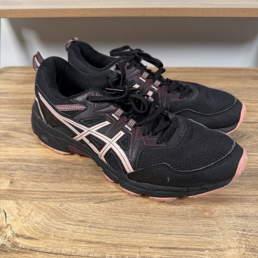 Women's Asics Gel Venture 8 Black‎ Frosted Rose Size 9.5